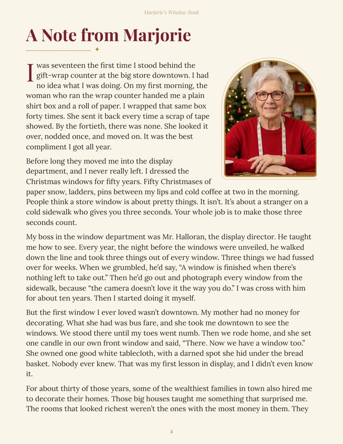 Page from Marjorie’s Window Book